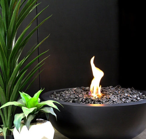Ecosmart Fire Mix 850 Fire Pit Bowl - Bone Finish / Stainless Steel Burner - ESF.O.MX8.BO